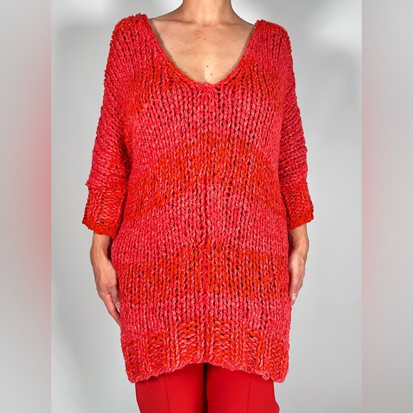 SALE! NEW! FREE PEOPLE large chunky knit sweater tunic top - Picture 11 of 12